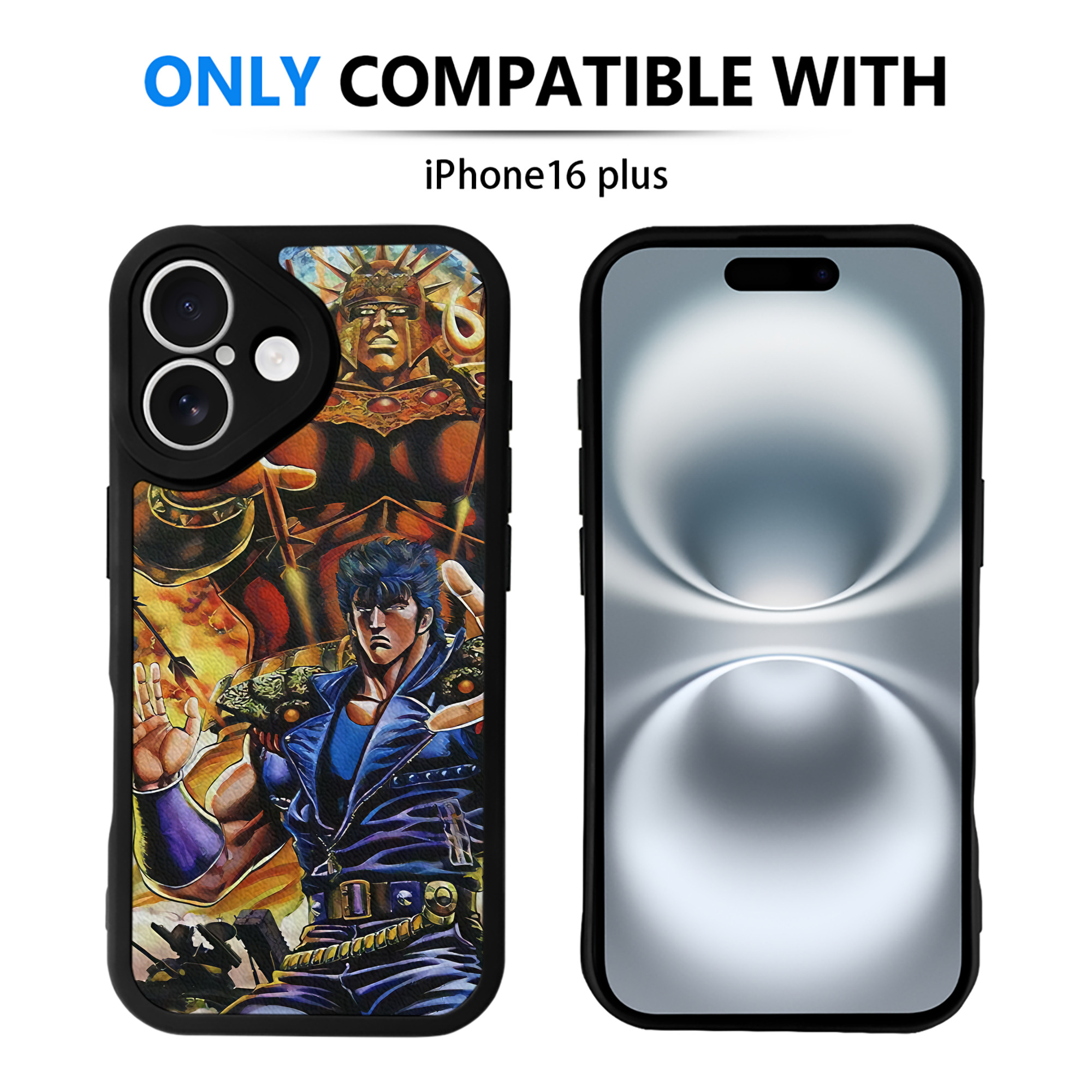 （画像用） 北斗の拳 Fist of the North Star 【iPhone 16シリーズ対応】シリコンスマホケース（レザー調） 材質：シリコン